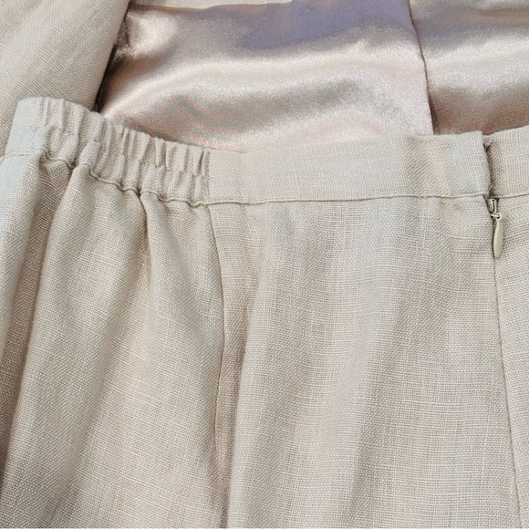 Linea by Louis Dell’Olio Size L 100% Linen Back Zip Stretch Waist Side Pockets - Picture 6 of 9